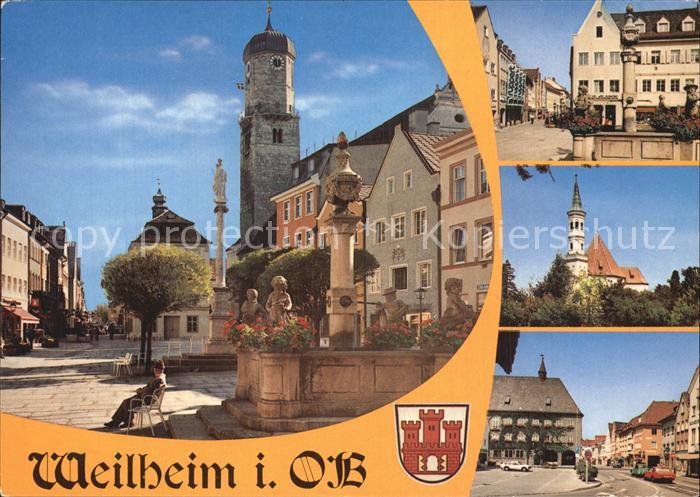 Weilheim Oberbayern Brunnen Kirche