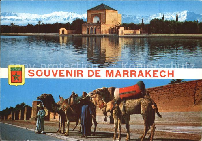 Marrakech Marrakesch Teilansicht mit Tempel und Kamelen Les Rempartes