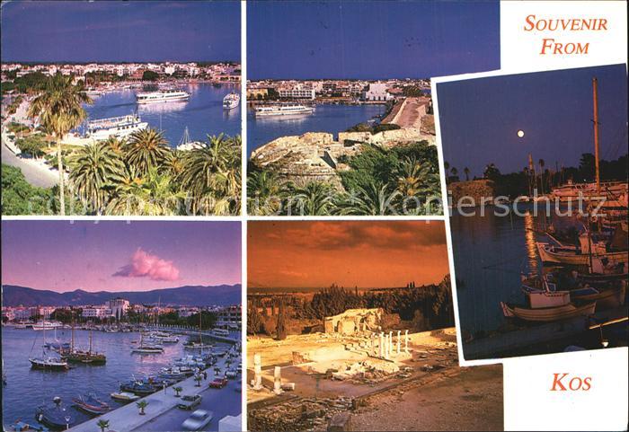 Kos Cos Stadtansichten Hafen Panorama Tempel