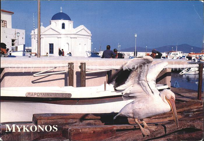 Mykonos Kykladeninsel aegaeis Hafen Pelikan