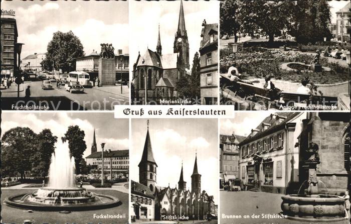 Kaiserslautern Fruchthallstrasse Brunnen Stiftskirche Fackelrondell