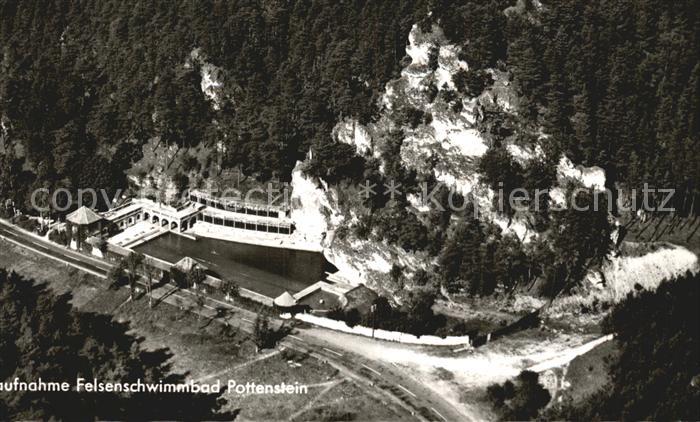 Pottenstein Oberfranken Fliegeraufnahme Felsenschwimmbad