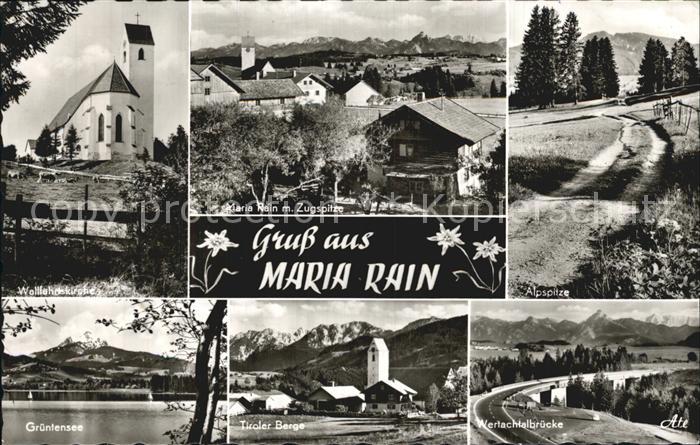 Maria Rain Allgaeu Gruentensee Wertachtalbruecke Alpspitze Zugspitze