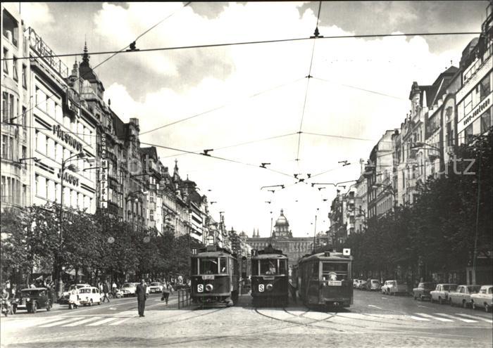 Praha Prahy Prague Wenzelsplatz Strassenbahn
