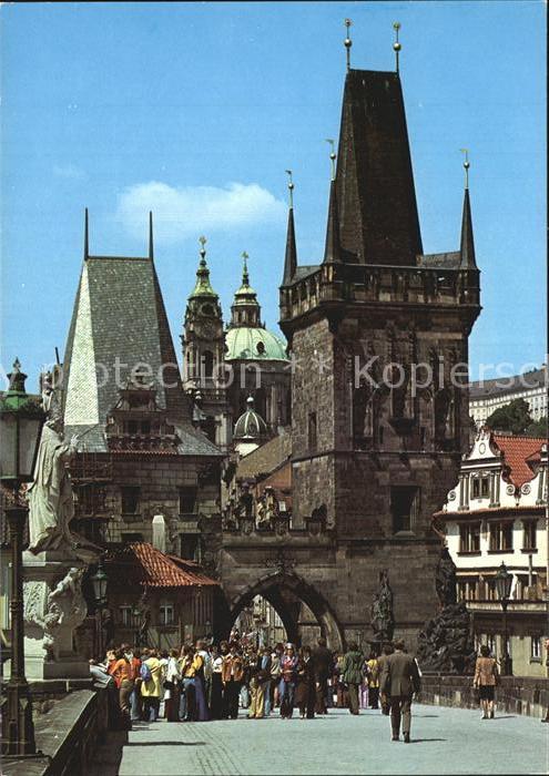 Praha Prahy Prague Bruecke mit Turm
