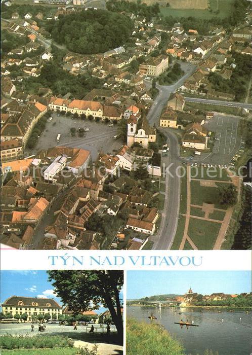 Tyn nad Vitavou Tein Fliegeraufnahme Flusspartie