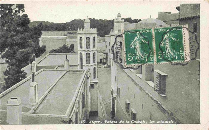 ALGER Algerie Palais-de-la-Casbah Minarette Moschee Dachterrassen Nordafrikanis