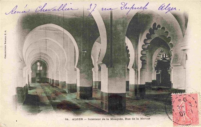 ALGER Algerie Intérieur-de-la-Mosquée Rue-de-la-Marine Moschee Maurische-Boegen