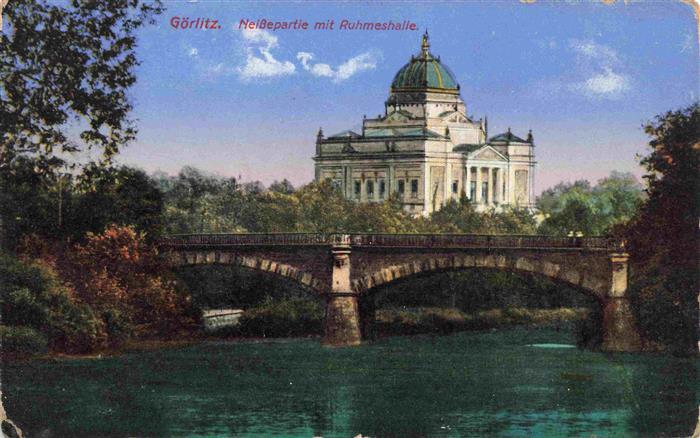 GoeRLITZ  Sachsen Neissepartie Ruhmeshalle Neisse Bruecke Kuppel Fluss Baeume