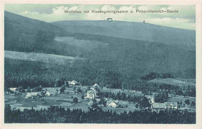 Wolfshau Riesengebirge PL Riesengebirgskamm Prinz-Heinrich-Baude Wald Dorf Hause