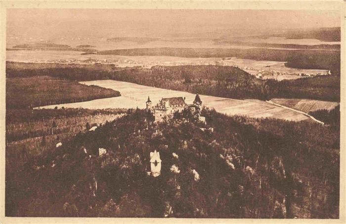 Groeditzburg Burg Grodciek PL Groeditzburg Burg Fliegeraufnahme Wald Landschaft