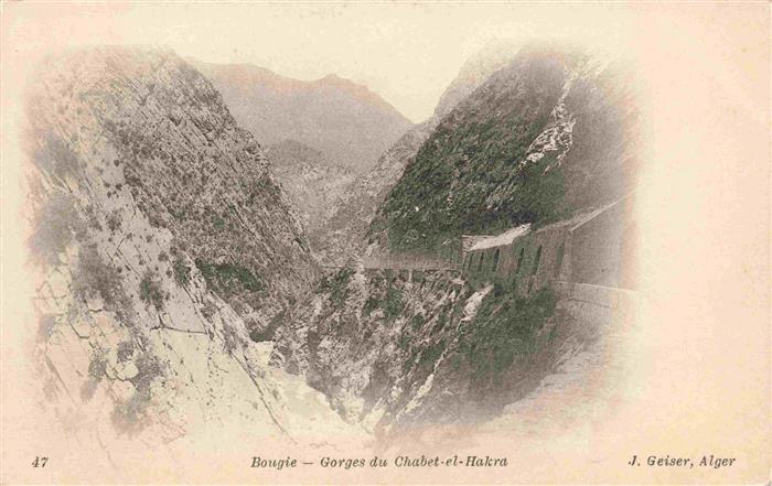 Bougie Bejaia Algerie Gorges-du-Chabet-el-Hakra Schlucht Felsen Bruecke Bergland