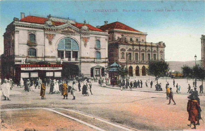 Constantine Algerie Place de la Brêche Crédit Foncier et Théâtre