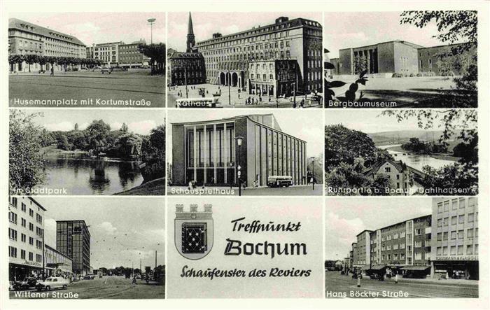 BOCHUM  CITY Husemannplatz Rathaus Bergbaumuseum Stadtpark Schauspielhaus Ruhr W
