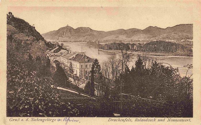 ROLANDSECK Remagen Rheinpartie mit Drachenfels und Nonnenwert Feldpost