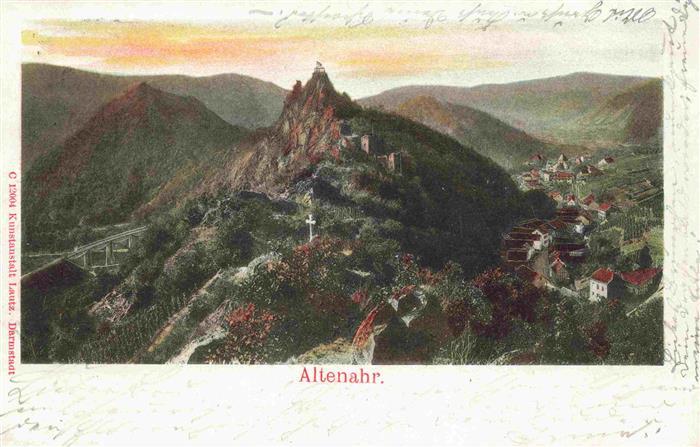 Altenahr Panorama mit weissem Kreuz