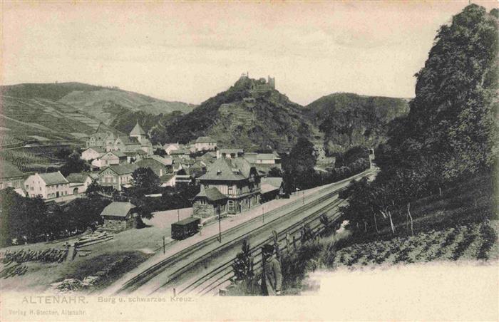 Altenahr mit Ruine und schwarzes Kreuz