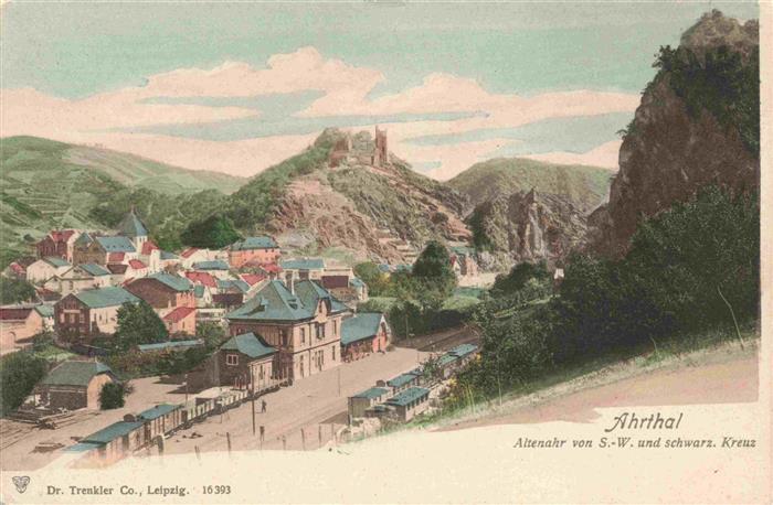 Altenahr Ahrtal mit Ruine und schwarzes Kreuz