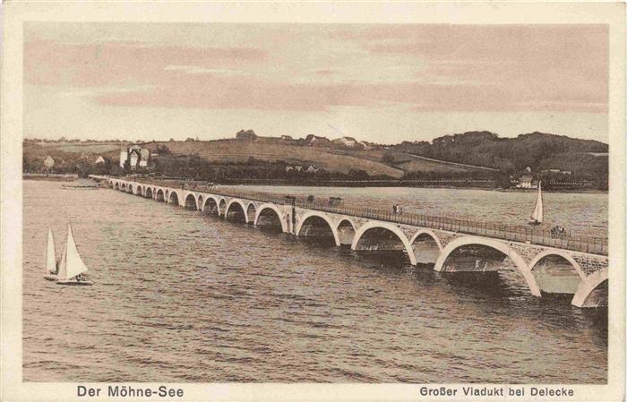 Moehnesee Grosser Viadukt bei Delecke