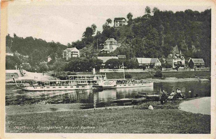 Rathen Saechsische Schweiz Gasthaus Rosengarten Elbepartie
