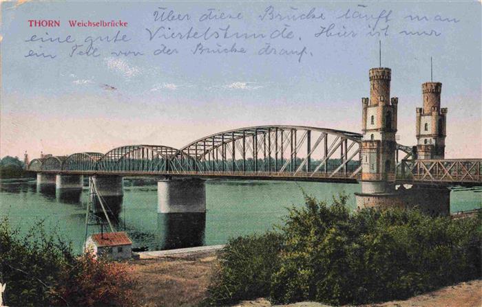 Thorn  Westpreussen TORUN PL Weichselbruecke Feldpost