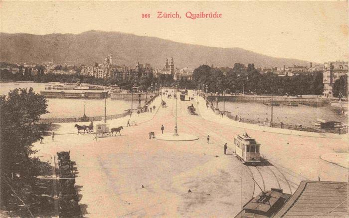 Strassenbahn Tramway-- Zuerich Quaibruecke