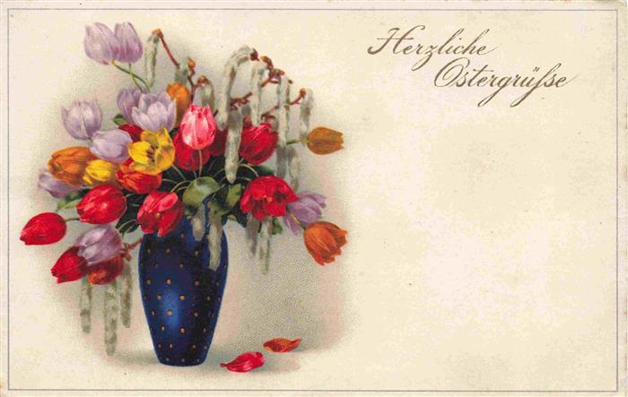 Verlag Meissner und Buch Litho Ostergruesse Tulpen