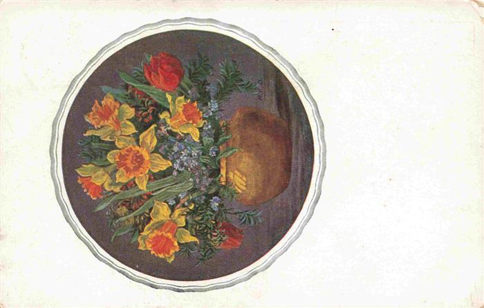 Dutschmann E. Kuenstlerkarte Gartenblumen