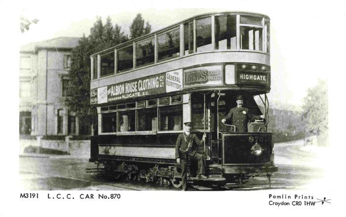 Strassenbahn Tramway-- M3191 L.C.C. Car Nr. 870 Repro