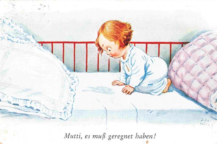 Wills John Kuenstlerkarte Mutti es muss geregnet haben. Kind SWSB NR. 8461/3