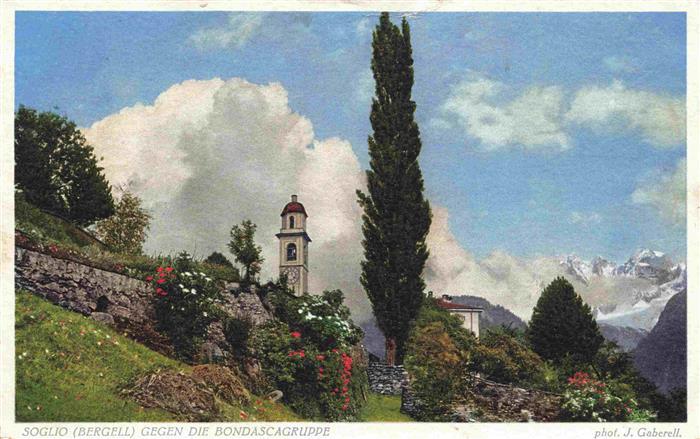 Foto Gaberell J. Nr. 4010 Soglio Bergell Bondascagruppe
