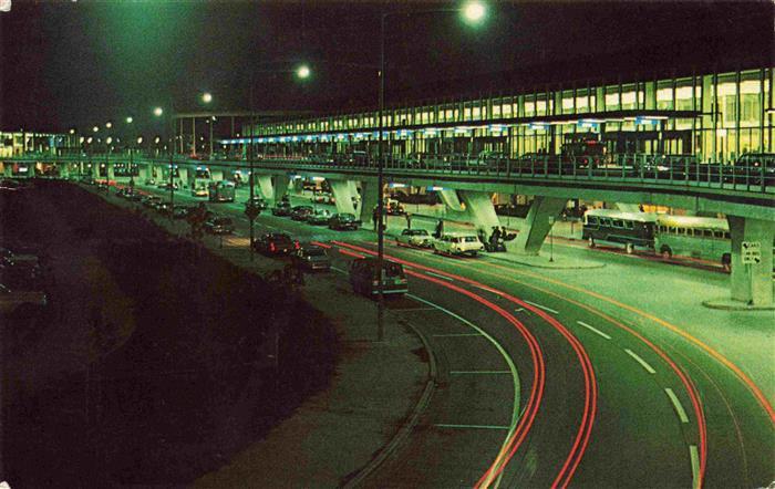 Flughafen Airport Aeroporto O Hare Terminal At Night Chicago Illinois