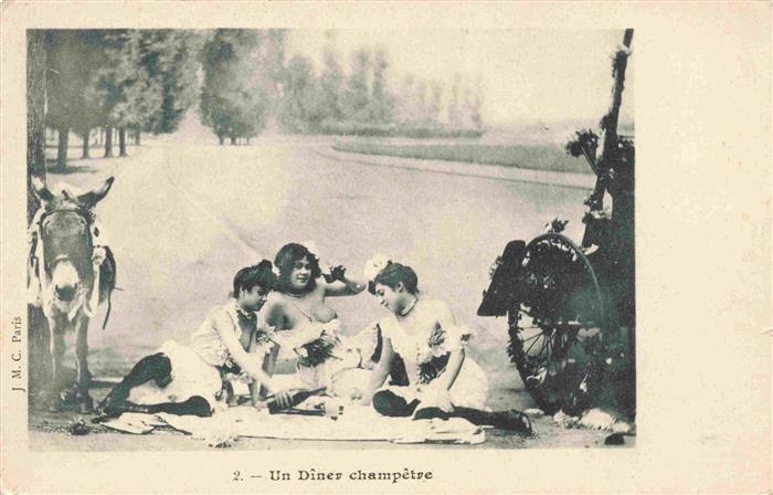 Esel Tiere Frauen Un Diner champetre