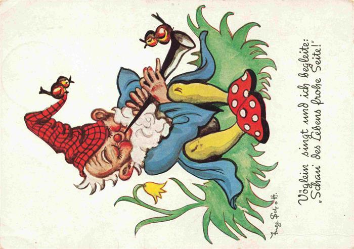 Zwerge Dwarfs Nains-- Voeglein singt