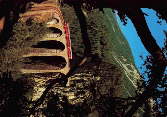 Eisenbahn Railway Chemin de Fer Rhaetischen Bahn Flisur Chur Engadin Landwasser