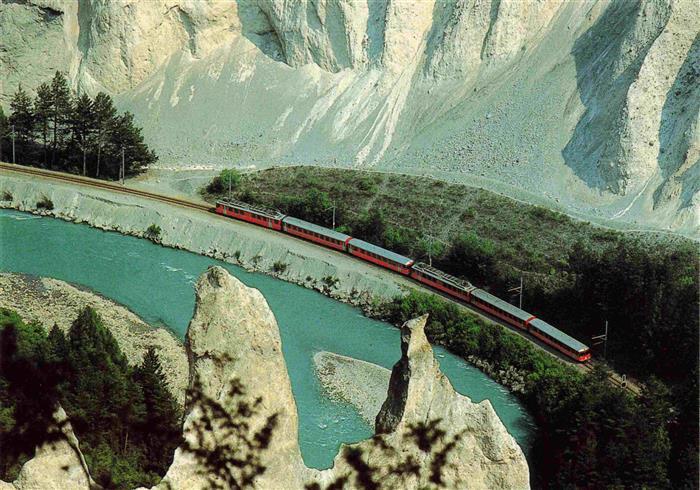 Eisenbahn Railway Chemin de Fer Rhaetische Bahn Rheinschlucht Flims