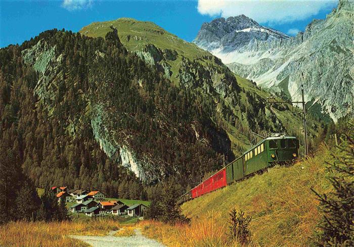 Eisenbahn Railway Chemin de Fer Rhaetische Bahn Preda Natz Piz Ela