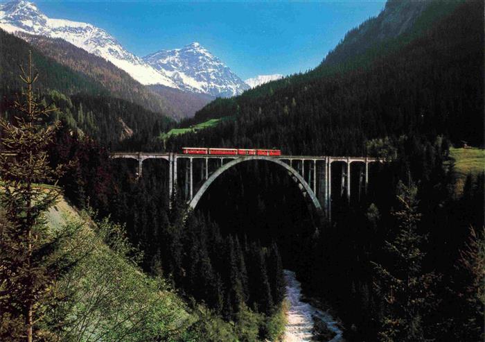 Eisenbahn Railway Chemin de Fer Langwieser Viadukt Rhaetische Bahn Chur Arosa Rh