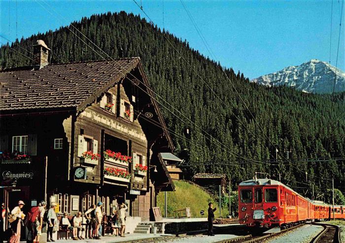 Eisenbahn Railway Chemin de Fer Rhaetische Bahn Langwies