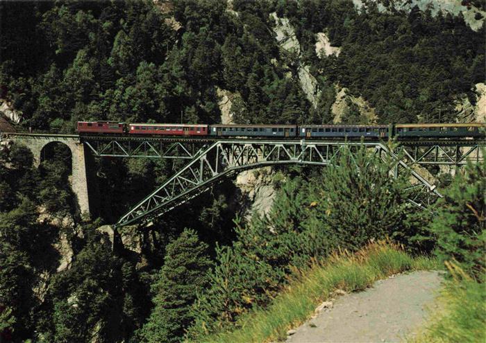 Eisenbahn Railway Chemin de Fer Hoeheweg Loetschberg Suedrampe Breitschtalbrueck