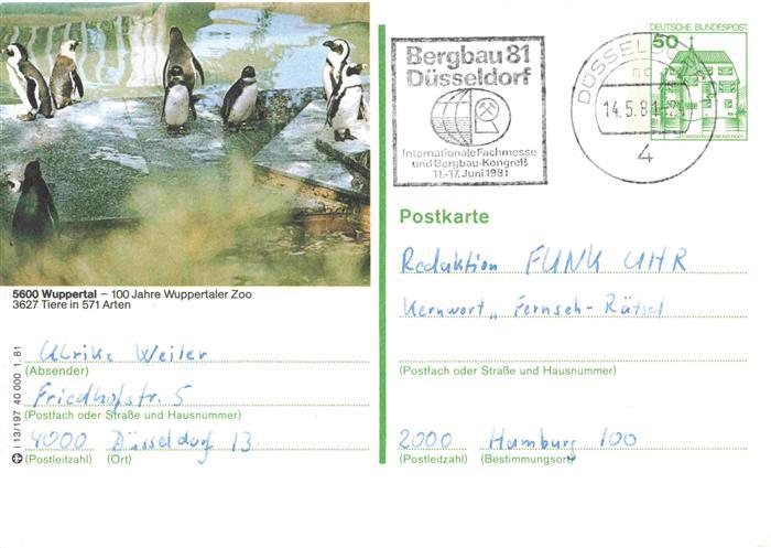 Zoo Gardin Zoologique-- Wuppertal 100 jahre Pinguine