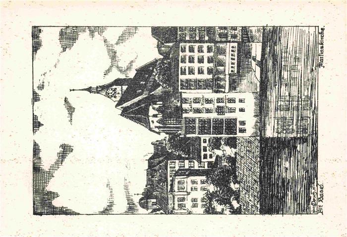 Dorsch Hans Kuenstlerkarte Alt Basel Martinskirche