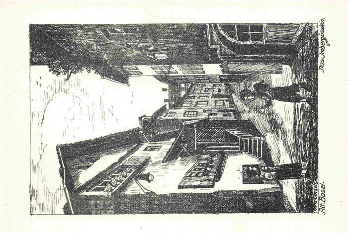 Dorsch Hans Kuenstlerkarte Alt Basel Das Imbergoesslein