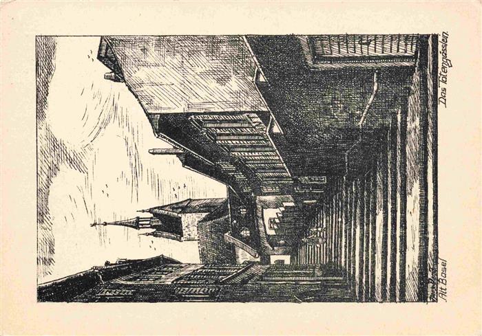 Dorsch Hans Kuenstlerkarte Alt Basel Das Totengaesslein