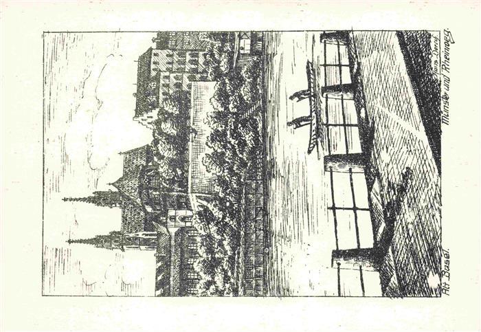 Dorsch Hans Kuenstlerkarte Alt Basel Muenster und Rheinweg