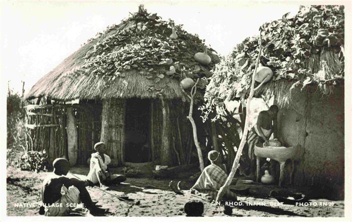 Sambia Native Village Scene