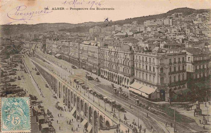 ALGER Algier Algerie Perspective des Boulevards