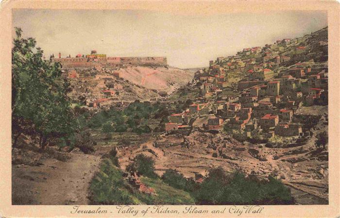 Jerusalem  Yerushalayim Israel Valley of Kidron Silsam and City Wall