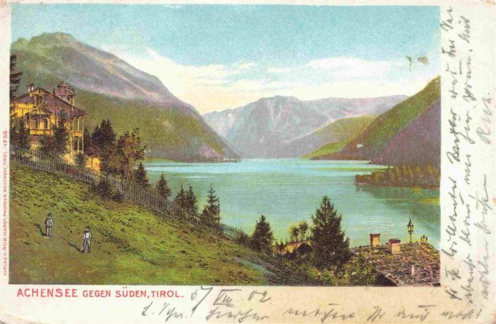 Achensee Tirol AT Panorama Blick gegen Süden Alpen