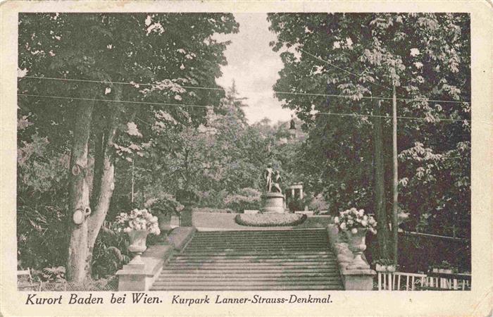 Baden  Wien AT Kurpark Lanner-Strauss-Denkmal